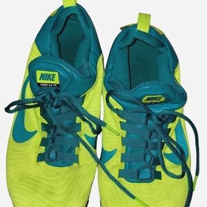 Nike Free 5.0 TR Lime Green and Teal Sneakers